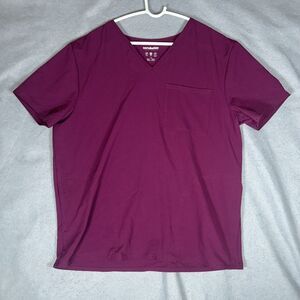 Scrubstar Scrub Top Burgundy Shirt 3 Pockets Size Large